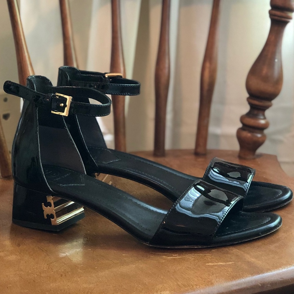 Tory Burch Black Patent Sandals, 8